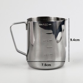One Two Cups Gelas Milk Jug Kopi Espresso Latte Art Stainless Steel 350ml - ZM0078 - Silver - 9