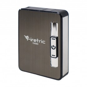 Firetric Focus Kotak Rokok Cigarette Box 10 Slot dengan Korek Elektrik - YH060 - Black - 1