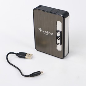 Firetric Focus Kotak Rokok Cigarette Box 10 Slot dengan Korek Elektrik - YH060 - Black - 8