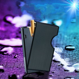 Firetric Kotak Rokok 10 20 Slot dengan Korek Elektrik USB Rechargeable - MG-1901 - Black - 2