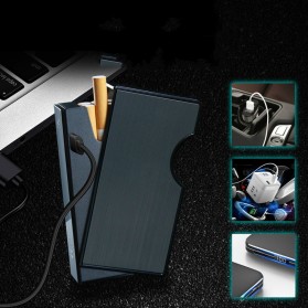 Firetric Kotak Rokok 10 20 Slot dengan Korek Elektrik USB Rechargeable - MG-1901 - Black - 7