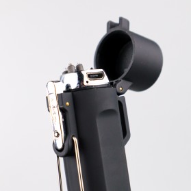Focus Korek Api Elektrik Pulse Plasma Cross Double Arc Lighter with Senter LED - JL320 - Black - 4