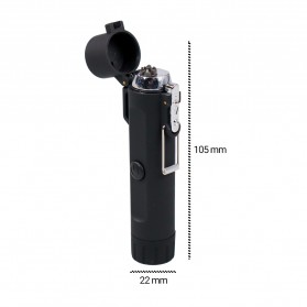 Focus Korek Api Elektrik Pulse Plasma Cross Double Arc Lighter with Senter LED - JL320 - Black - 7