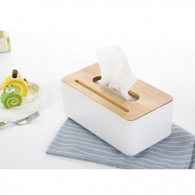 TaffHOME Kotak Tisu Kayu Solid Wooden Tissue Box - ZJ007 - Yellow - 11