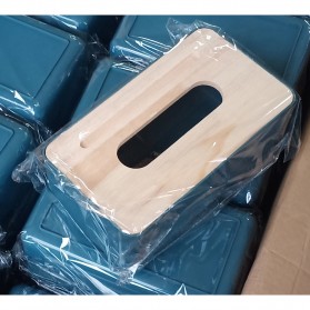 TaffHOME Kotak Tisu Kayu Solid Wooden Tissue Box - ZJ007 - Yellow - 13