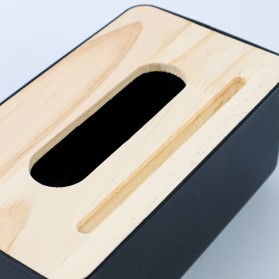 TaffHOME Kotak Tisu Kayu Solid Wooden Tissue Box - ZJ007 - Black - 3