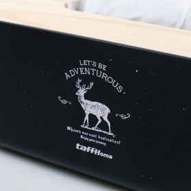 TaffHOME Kotak Tisu Kayu Solid Wooden Tissue Box - ZJ007 - Black - 5
