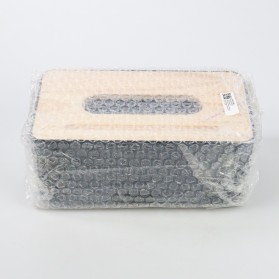 TaffHOME Kotak Tisu Kayu Solid Wooden Tissue Box - ZJ007 - Black - 9