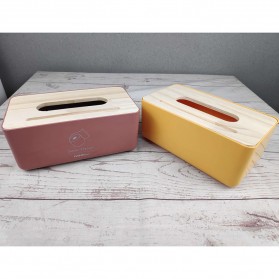 TaffHOME Kotak Tisu Kayu Solid Wooden Tissue Box - ZJ007 - Blue - 3
