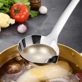 Szpoon Sendok Sup Oil Water Soup Separation Spoon Stainless Steel - SUS304 - Silver