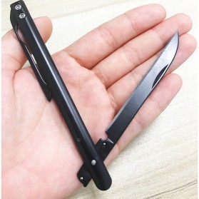 YESISOK Pisau Lipat Mini Tactical Folding Knife Survival Camping EDC - SS48 - Black