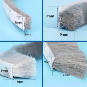 GANCHUN Lis Brush Strip Pintu Door Noise Insulation Rubber Dusting Sealing Tape 9x5mm 5 Meter - KK-061 - Gray - 3