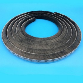 GANCHUN Lis Brush Strip Pintu Door Noise Insulation Rubber Dusting Sealing Tape 9x5mm 5 Meter - KK-061 - Gray - 7