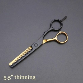 MrTiger Gunting Rambut Professional Barber Hairdressing Scissors Thinning 5.5 Inch - 440C - Black Gold - 1