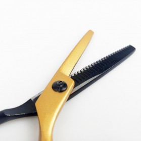 MrTiger Gunting Rambut Professional Barber Hairdressing Scissors Thinning 5.5 Inch - 440C - Black Gold - 3