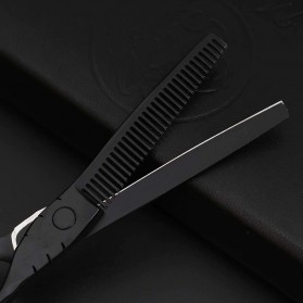 MrTiger Gunting Rambut Professional Barber Hairdressing Scissors 5.5 Inch 2 PCS - 440C - Black Gold - 5