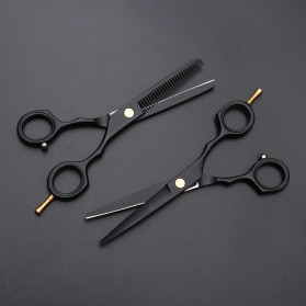 MrTiger Gunting Rambut Professional Barber Hairdressing Scissors 5.5 Inch 2 PCS - 440C - Black Gold - 6