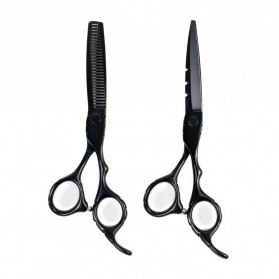 MrTiger Gunting Rambut Professional Barber Hairdressing Scissors 6 Inch 2 PCS - 440C - Black - 1