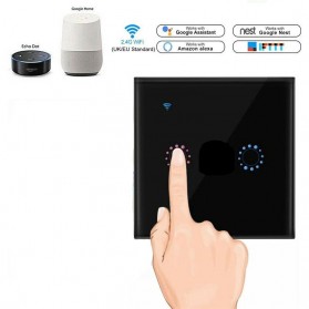 MINITIGER Smart Home Saklar Lampu Touch Wireless WiFi 2 Switch - FXF028 - Black - 1