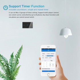 MINITIGER Smart Home Saklar Lampu Touch Wireless WiFi 2 Switch - FXF028 - Black - 3