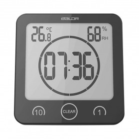 Timer Masak Dapur - Baldr Timer Mini Digital Dapur Countdown Timer with Thermometer & Hygrometer - B0007 - Black