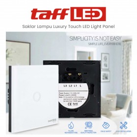 TaffLED Saklar Lampu Luxury Touch LED Light Panel 1 Switch - AO-001 - White