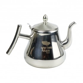 One Two Cups Teko Air Teh Kopi Water Kettle Teapot 1L with Filter - HS4012 - Silver - 1