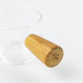 One Two Cups Gelas Milk Jug Pitcher Kaca Handle Kayu Kopi Latte Art Borosilicate Glass 100ml - S10 - White - 4
