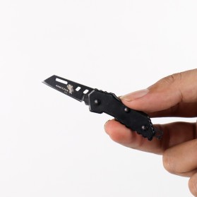 KNIFEZER Pisau Saku Lipat Mini Gantungan Kunci Serbaguna Portable Knife Survival Tool - Y238 - Black - 6