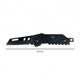 KNIFEZER Pisau Saku Lipat Mini Gantungan Kunci Serbaguna Portable Knife Survival Tool - Y238 - Black - 7