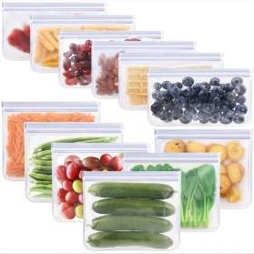 Amil Kantong Plastik Organizer Makanan Silicone Food Bag Ziplock Size M - B0271 - Transparent - 5