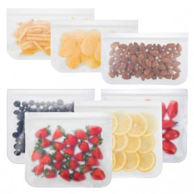 Amil Kantong Plastik Organizer Makanan Silicone Food Bag Ziplock Size M - B0271 - Transparent - 6
