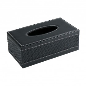 YANZ Kotak Tisu Premium Kulit Tissue Box - ZJ006 - Black