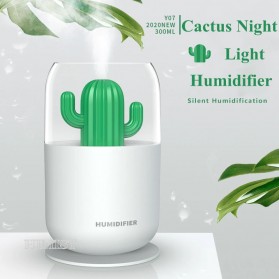 HIMIST Air Humidifier Pelembab Udara Aromatherapy Oil Diffuser Desain Kaktus 300ML - Y07 - White - 10
