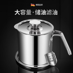 Hsinchu Tempat Penyimpanan Minyak Oil Can Stainless Steel 1300ml With Filter - J9789 - Silver - 6