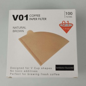 Exquis Kertas Filter Saringan Kopi Espresso V60 Drip Coffee Tea Infuser 1-2 Serving 100PCS - V01 - Brown - 8
