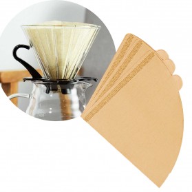 OOTDTY Kertas Filter Saringan Kopi Espresso V02 Drip Coffee Tea Infuser 2-4 Serving 100PCS - YA1132 - Brown