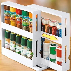 BearPaw Rak Botol Bumbu Dapur Spice Bottle Storage Rack 2 Layer - G56 - White