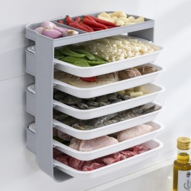 BearPaw Rak Organizer Dapur Sayur Makanan Dish Storage Rack Tray 6 Layer - G57 - Gray