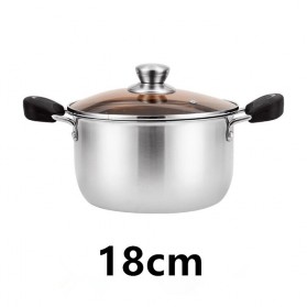 LMETJMA Panci Masak Soup Pot Stainless Steel 18cm - KC0407 - Silver