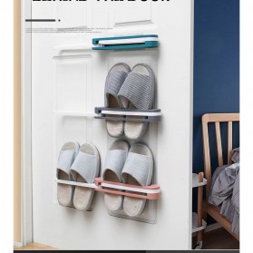 Housewear Rak Sepatu 3 in 1 Slipper Wall Hanging Folding Rack - HW31 - Blue - 7