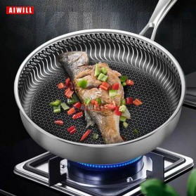 AIWILL Wajan Panci Penggorengan Masak Frying Pan Nonstick Stainless Steel 28cm - K01PAN304 - Silver - 4