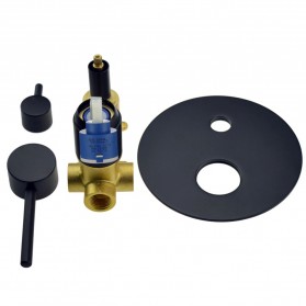 Bagnolux Set Shower Mandi Brass Bathroom Faucet Mixer Ceiling Wall Handheld Spray 12 Inch Rain head- 2308 - Black - 3