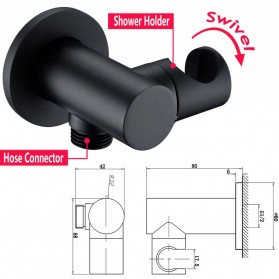 Bagnolux Set Shower Mandi Brass Bathroom Faucet Mixer Ceiling Wall Handheld Spray 12 Inch Rain head- 2308 - Black - 6
