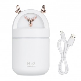 Homgeek Air Humidifier Aromatherapy Oil Diffuser Ultrasonic Night Light 280ML - H5 - White