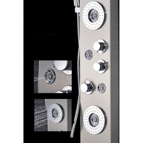 Onyzpily Shower Mandi Bathroom Panel LED Temperature Screen Wall Mounted - 8006 - Black - 2