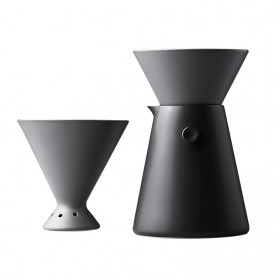 Woodpecker Sharing Coffee Pot V60 Hand Drip Coffee Ceramic 650ml - WV2 - Black - 6