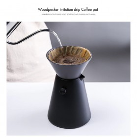 Woodpecker Sharing Coffee Pot V60 Hand Drip Coffee Ceramic 650ml - WV2 - Black - 8