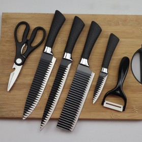 FORGING FAMILY Set Pisau Dapur 6 in 1 Gunting Peeler Pengupas Buah - ER-0279 - Black