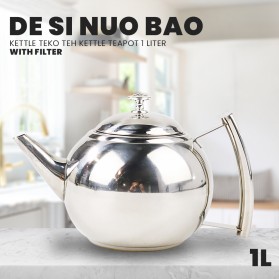 DE SI NUO BAO Kettle Teko Teh Kettle Teapot 1 Liter with Filter - A2 - Silver